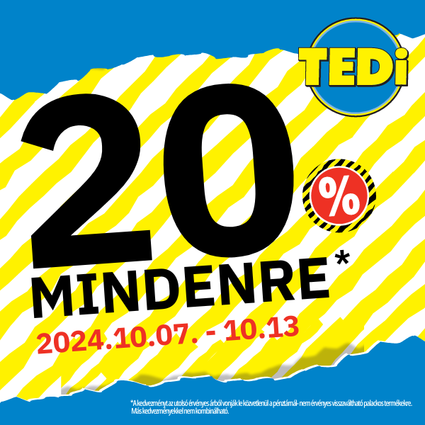 TEDi: 20% kedvezmény